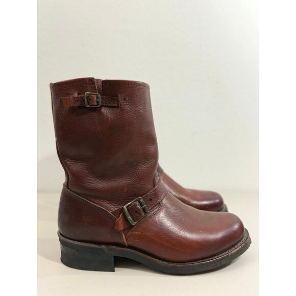 Frye Men’s Engineer Buckle Boots Brown Leather Pull On Vintage Style Size 11.5 M main image 7
